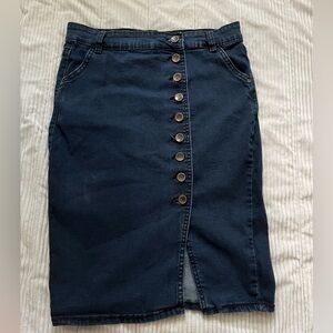 DTYNZ button front cowboy series dark wash Jean skirt size XL